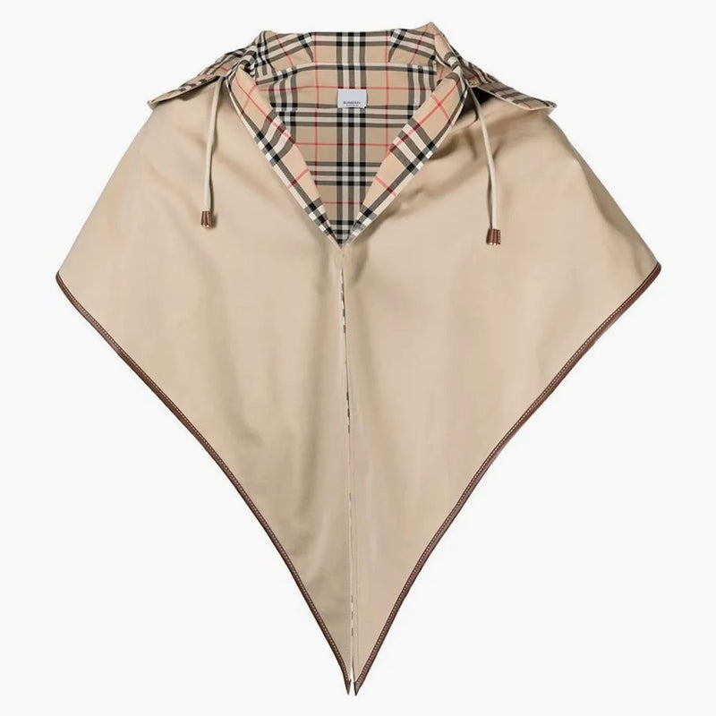 Burberry Vintage Check Hooded Poncho Archive Beige
