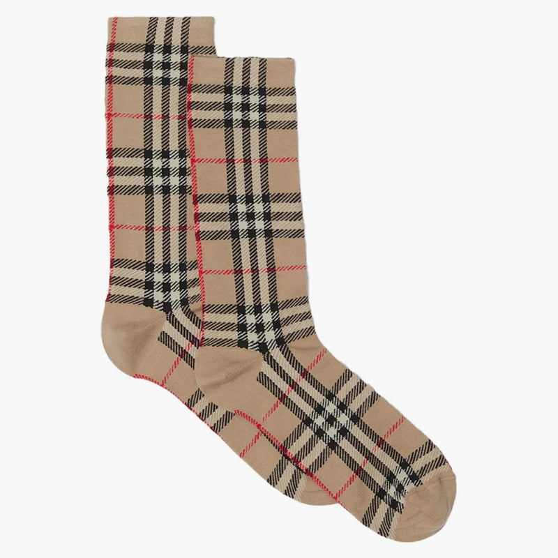 Burberry Vintage Check Intarsia Cotton Cashmere Blend Ponow Archive Beige