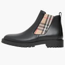 Burberry Vintage Check Leather Chelsea Boot Black Beige (women's)