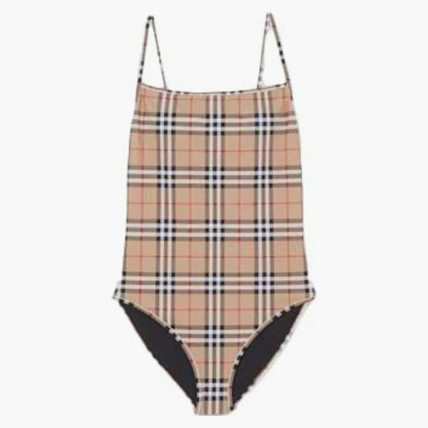 Burberry Vintage Check One-Piece Swimsuit Archive Beige
