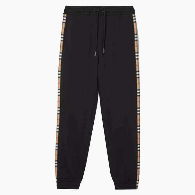 Burberry Vintage Check Panel Cotton Sweats Black