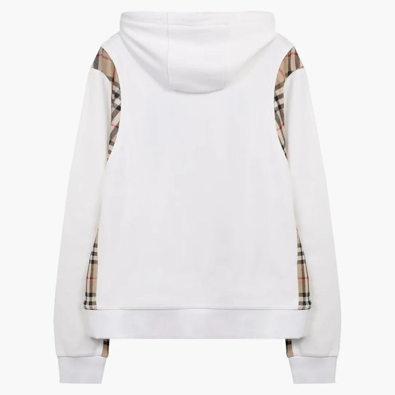 Burberry Vintage Check Panel Oversized Hoodie White