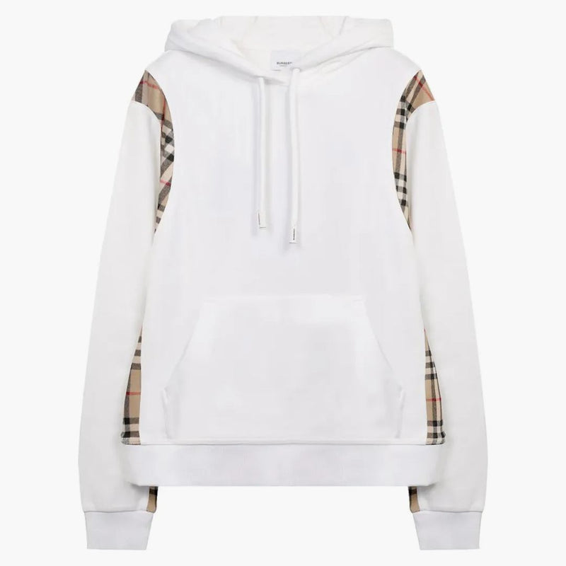 Burberry Vintage Check Panel Oversized Hoodie White