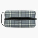 Burberry Vintage Check Print Wash Bag Light Gray