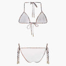 Burberry Vintage Check Trim Triangle Bikini White