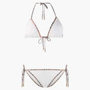 Burberry Vintage Check Trim Triangle Bikini White