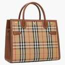 Burberry Vintage Check Two-Handle Title Bag Mini Archive Beige