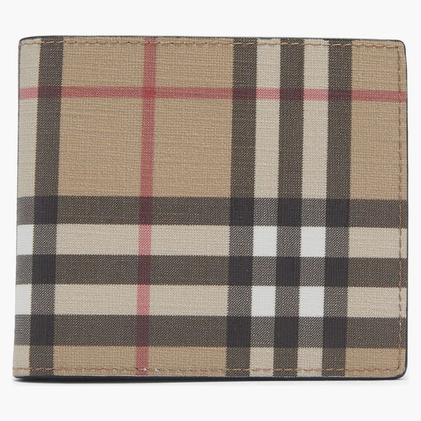 Burberry Vintage Check International Bifold Wallet 8 Slot Black