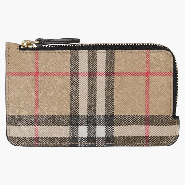 Burberry Vintage Check Zip-around Card Holder Beige/multi