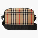 Burberry Vintage Check And Leather Crossbody Bag Archive Beige