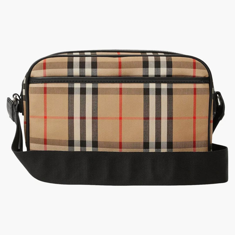Burberry vintage check och läder crossbody väska arkiv beige