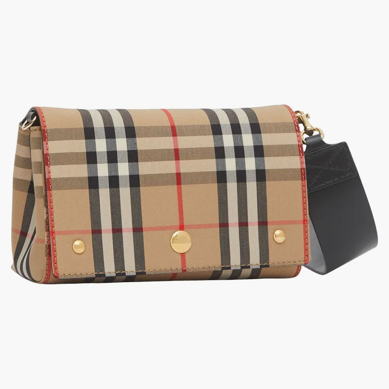Kontrola burberry vintage a kožená taška Crossbody Malý archiv béžové/černé