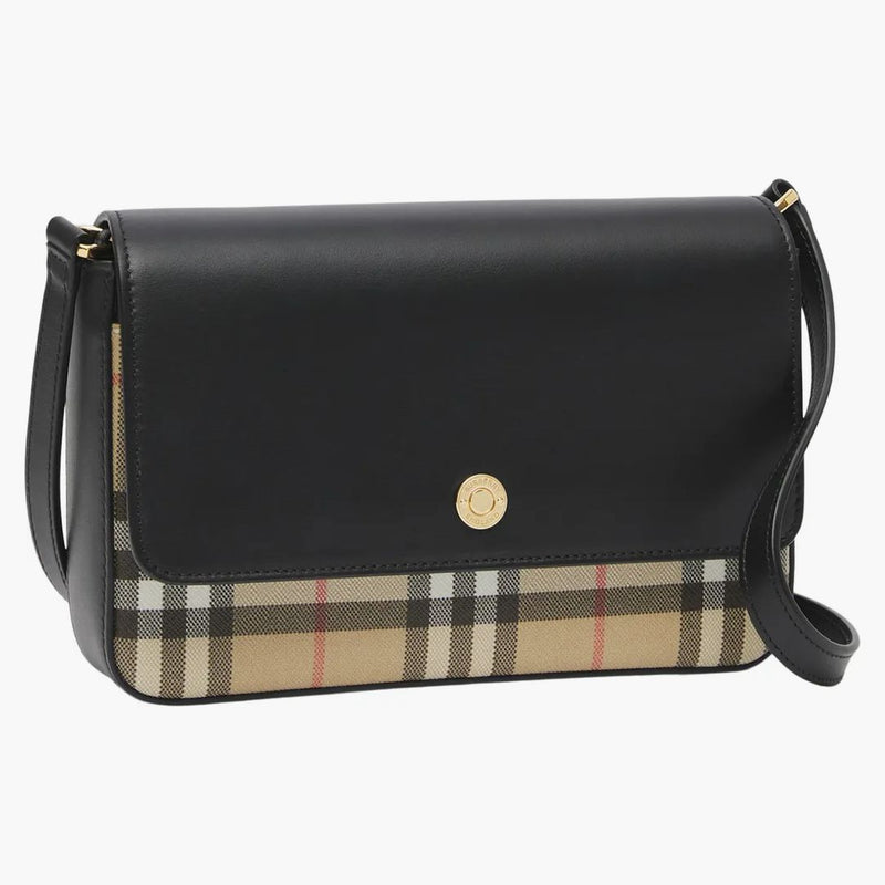 Burberry Vintage Check och lädernotspåse mini arkiv beige/svart
