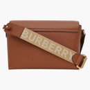Burberry Vintage Check And Leather Note Crossbody Bag Tan