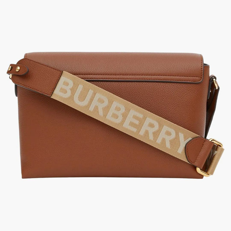 Burberry vintage check och lädernoter crossbody väska solbränna