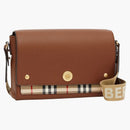 Burberry Vintage Check And Leather Note Crossbody Bag Tan
