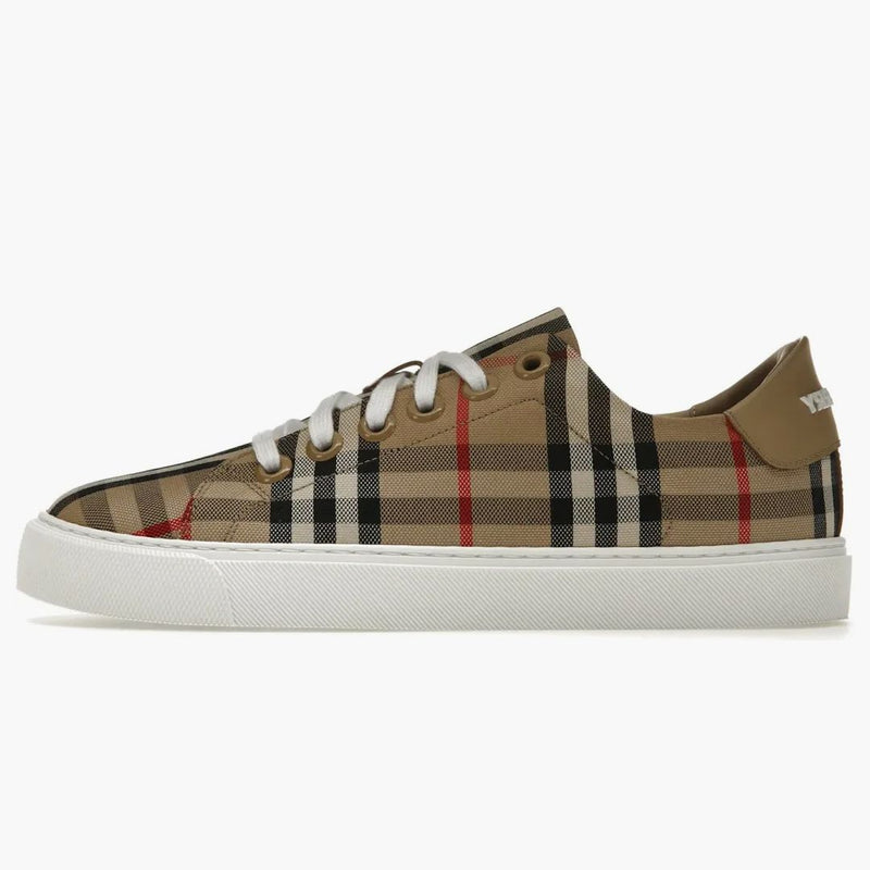 Burberry Vintage Controllo e Sneaker in pelle Archivio Beige Check Toe (Women's)