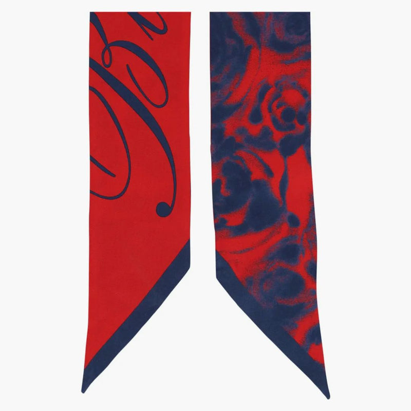 Burberry Water Rose Silk Scarf Red/Blue