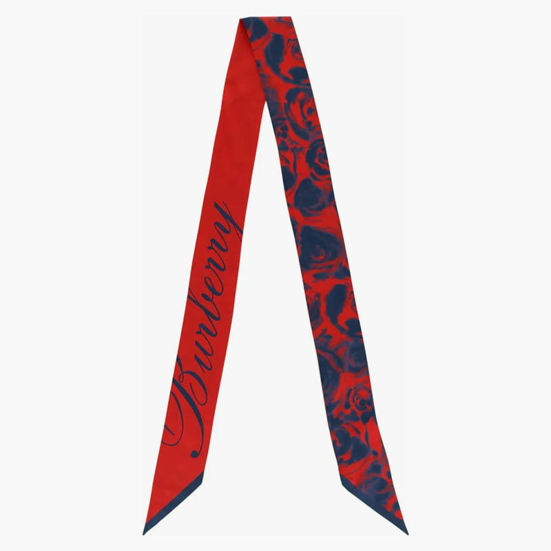 Burberry Water Rose Silk Scarf Red/Blue