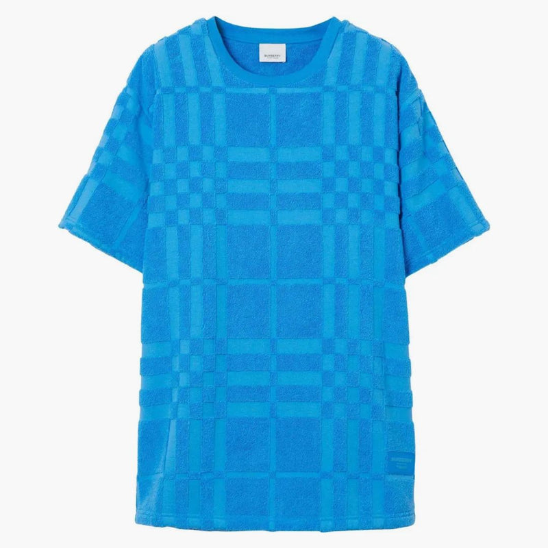 Burberry Willesden Towelling Check T-Shirt Blue