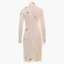 Burberry kvinna draperad viskos och silkeklänning beige