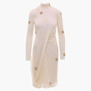 Burberry kvinna draperad viskos och silkeklänning beige