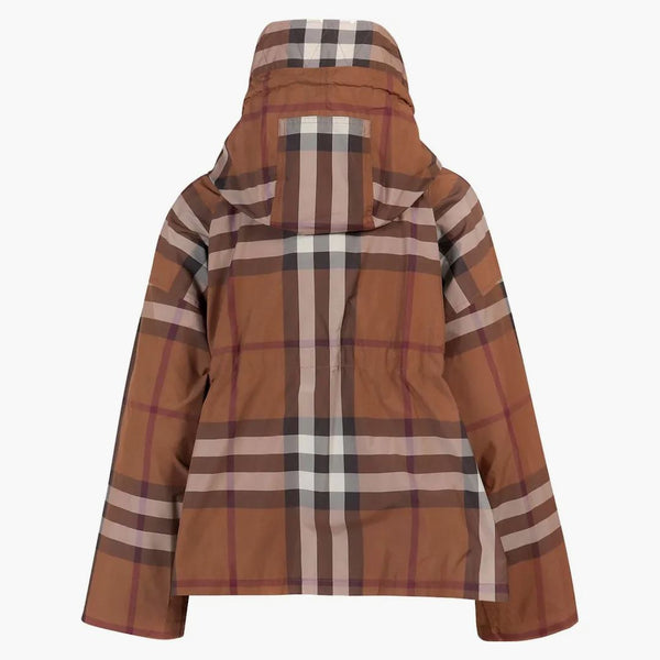 Burberry Woman Traditional Check Motif Nylon Jacket Brown