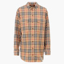 Burberry Woman Traditional Check Shirt Beige