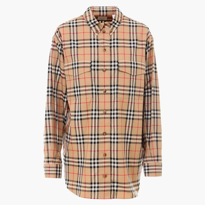Burberry Woman Traditionell check skjorta beige