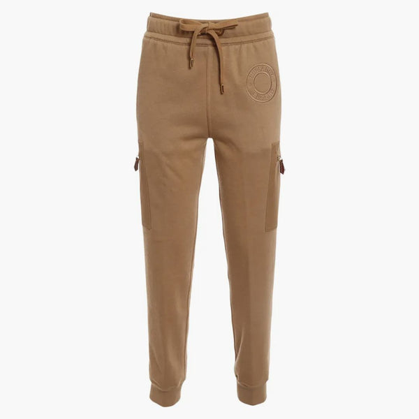 Burberry Women's Archway Logo Embroidered Track Pants Camel Beige