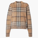 Burberry Womens Check Jacquard Woven Sweater Beige