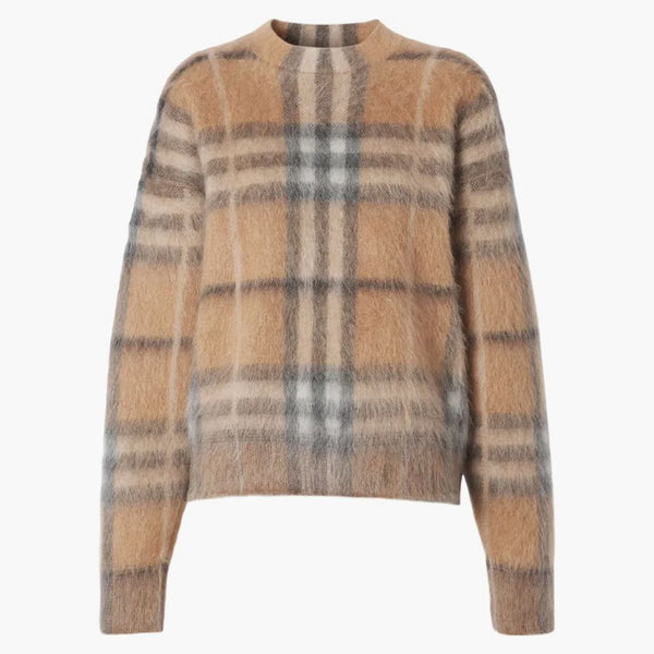 Burberry Womens check Jacquard Woven tröja Beige