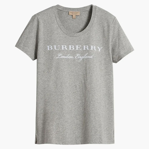 T-shirt del logo classico di Burberry Women Grey