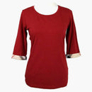 Burberry Women's Cotton Half Sleeave Camiseta roja - 8008600