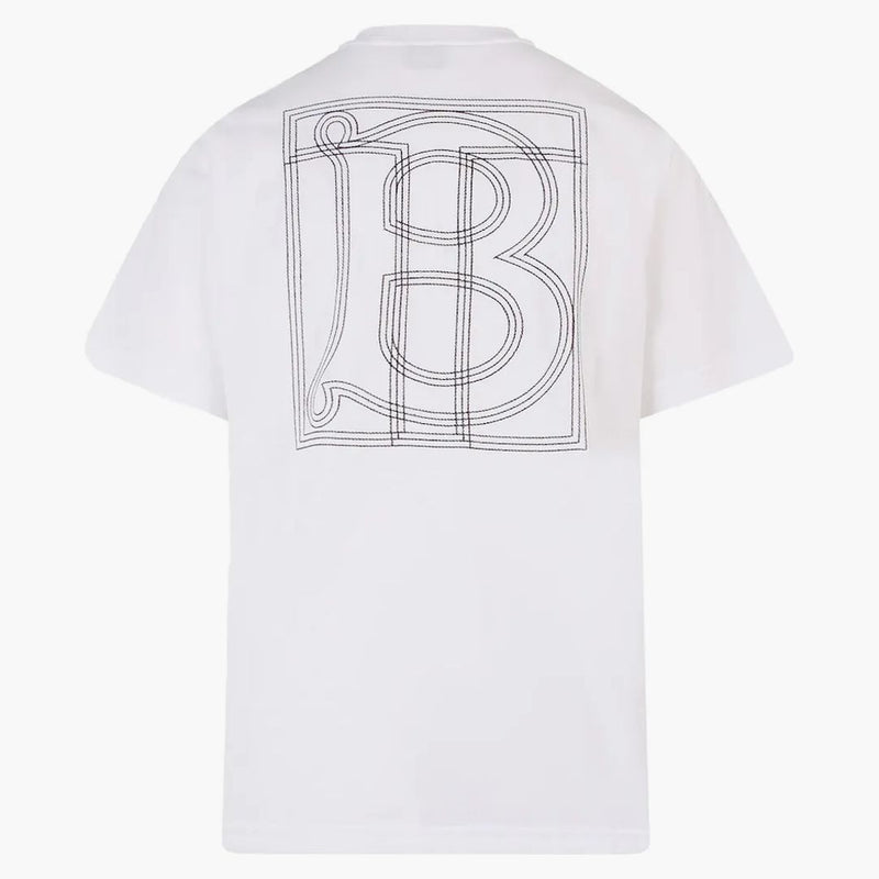 Burberry kvinnors broderade logotyp bomull t-shirt vit
