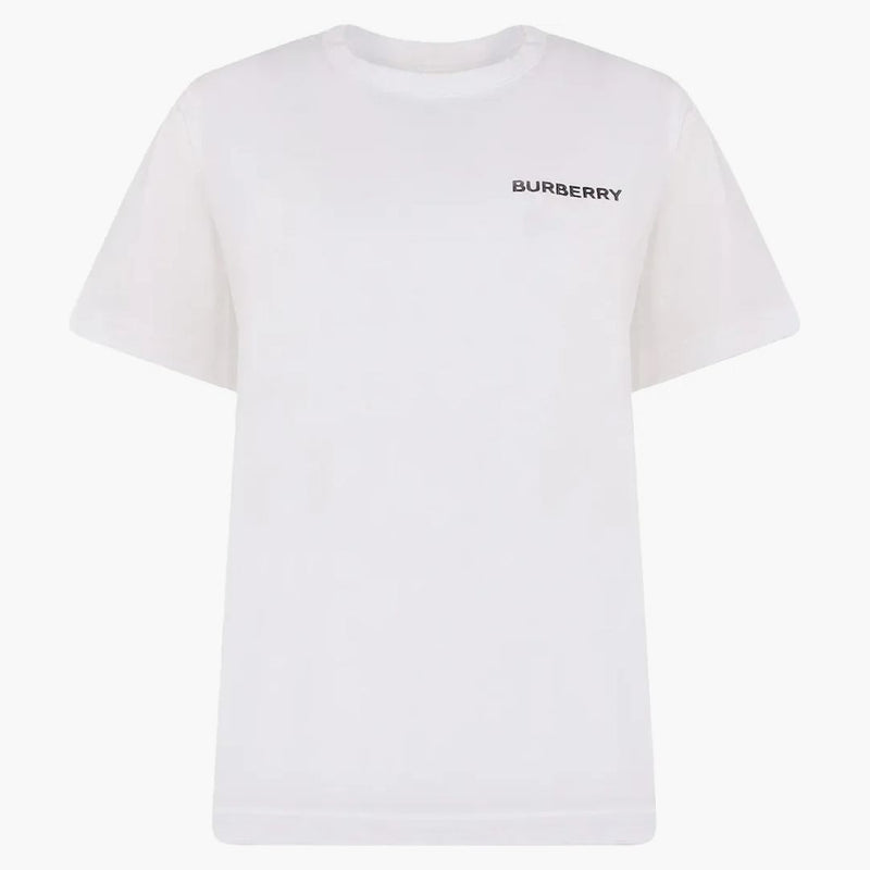 Burberry kvinnors broderade logotyp bomull t-shirt vit