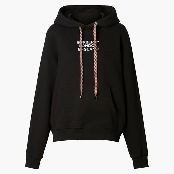 Burberry kvinnors broderade logotyp överdimensionerad hoodie svart