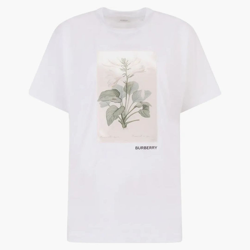 Tricou din bumbac cu logo frontal pentru femei Burberry
