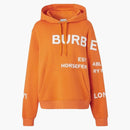 Burberry Women's Horseferry Print Cotton Drawstring Hoodie Orange/White