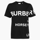 Burberry Womens Horseferry Print Cotton Oversized T-Shirt Black/White