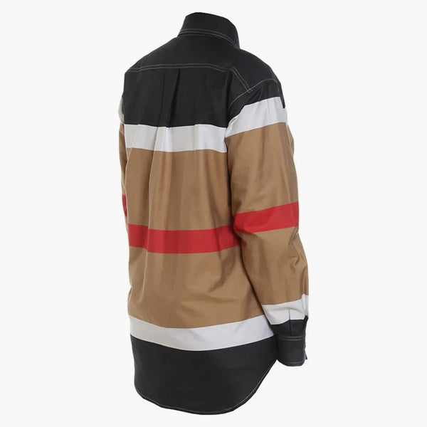 Shirt abbottonatura di Burberry Women's Ivanna Stripe Pattern Beige/Multi