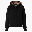Burberry Women's Letter Graphic Cotton Blend Zip Hoodie Black