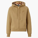 Burberry Women's Letter Graphic Cotton Blend Zip Hoodie Honey