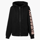 Burberry Womens Logo Print Zip-Up Hoodie Black/Multi