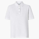 Burberry Womens Monogram Motif Pique Cotton Polo Shirt White