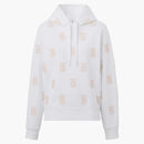 Burberry Women's Monogram Print Drawstring Hoodie White/Beige