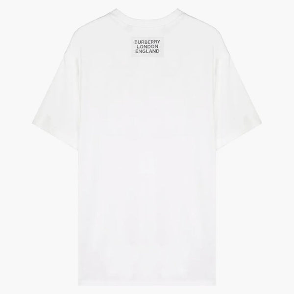 T-shirt stampato sul montaggio Burberry Womens Bianco