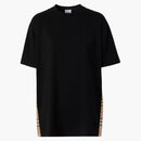 Burberry Women's Side Check Stripe T-Shirt Black/Archive Beige