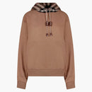 Burberry Women's Tartan Motif Cotton Sweatshirt Beige