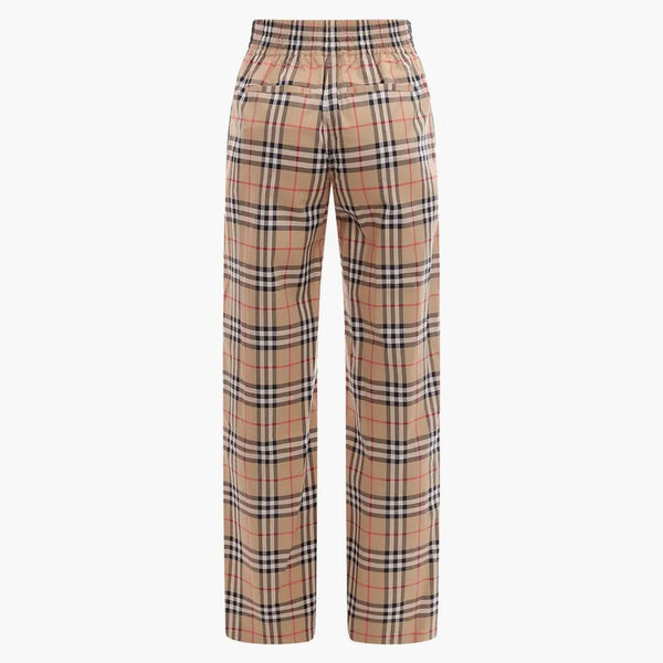Burberry Women's Vintage Chech Motif Cotton Pants Beige